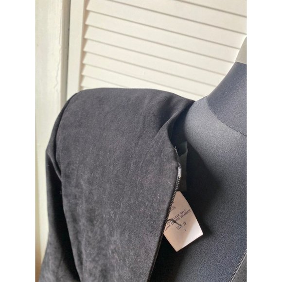 Vintage 1980s Suede-Look Long Sleeve Dress Shoulder Pads 10 - Picture 12 of 12